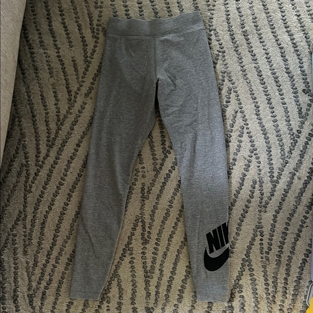 Nike Gray and Black Leggings Athletic Fit